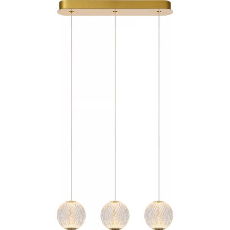 Lampada sospensione Cintra 3 sfere oro LED12,6W Lucide (1/5)