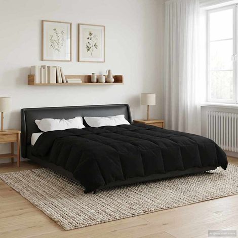 Sommerdecke Gepolstert Schwarz 220 x 240 cm Mikrofaser