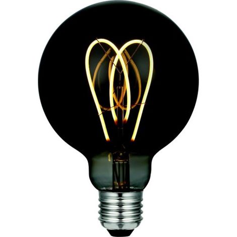 Ampoule LED Globe G95 – 5W – 1800K – Verre Fumé Gris – Filament Double Spirale – Éclairage Dimmable