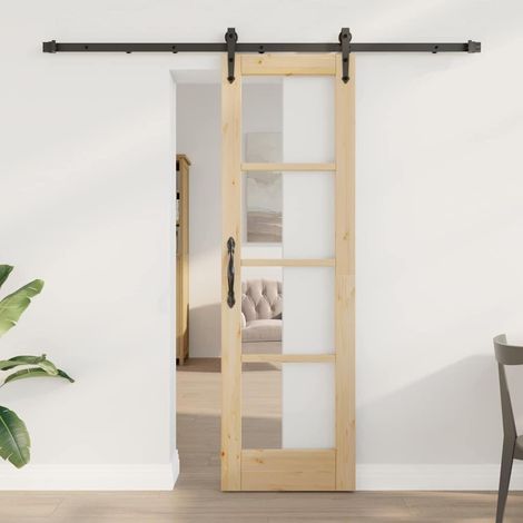Teenpull – Schiebetür Natürlich und Schwarz 61 x 198,5 cm (1/5)