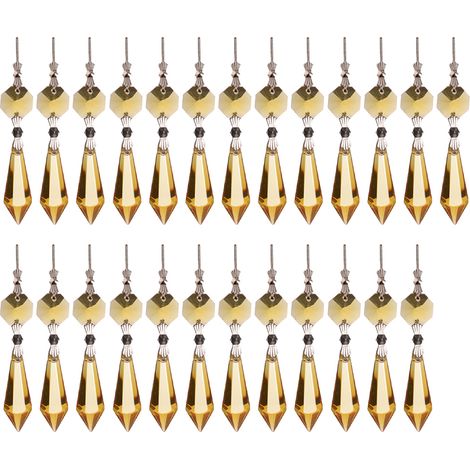 25 pièces de cristaux décoratifs arc-en-ciel colorés, prismes de lustre en cristal en forme de goutte de glaçon