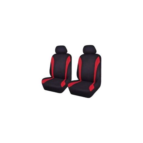 Coprisedili universali per auto in rete di tendenza (2 lati anteriori, nero e rosso) - Crezuo (1/4)