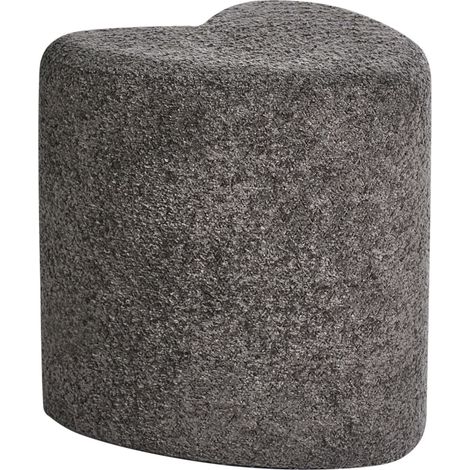 Pouf poggiapiedi imbottito a forma di cuore Pouf ottomano in ciniglia grigio scuro Scotia (1/5)