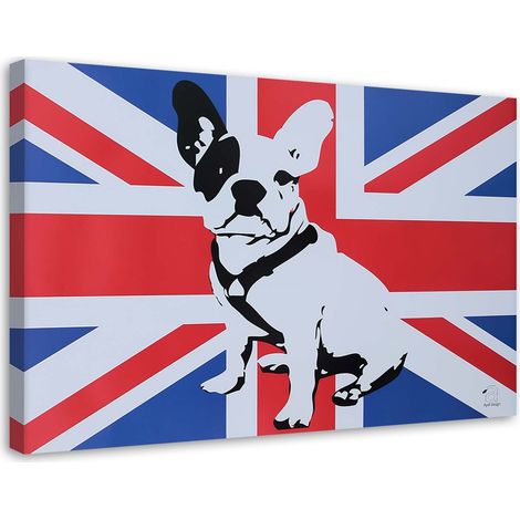 Tableau sur toile Bouledogue anglais Pop art 90x60 (1/5)