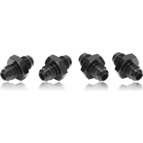 Adaptateur Droit Mâle 4PCS AN6 vers AN6 Raccord Mâle Adaptateur de Conduite de Carburant Droit en Aluminium Anodisé Noir pour Raccord évasé 6AN Mâle vers AN6 Coupleur Flare Union. (1/5)