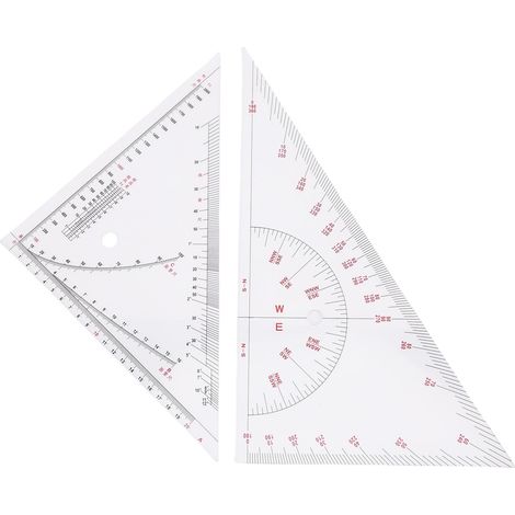 Règle triangulaire pour dessin de graphiques, ensemble de rapporteur acrylique multifonctionnel à grande échelle de 405mm pour la mesure de la Distance IMPA371007 (1/5)