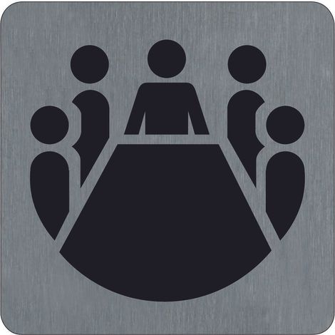 Plaque de porte Salle de conférence - Aluminium brosse 100x100mm - 4384092