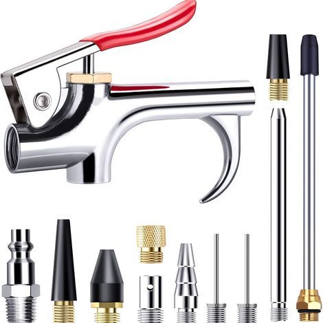 13-piece compressed air gun kit with two-way connection nozzle, air compressor accessories. (1/5)