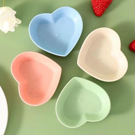 Trade Shop - Set 10 Piatti Piatto Forma Di Cuore Riutilizzabili Multifunzione Plastica Cucina - (1/5)