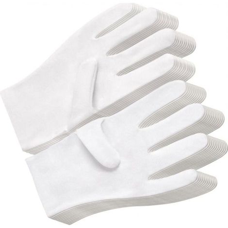 12 paires de gants en coton blanc pour l'eczéma et les mains sèches - Doublure respirante - Gants d'examen doux pour bijoux - Gant (1/4)
