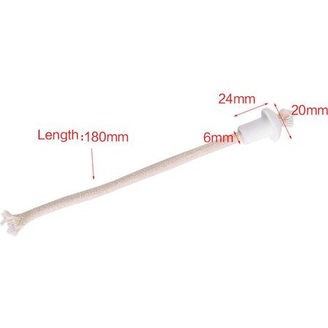 Lamp holder, 7pcs 185mm/7.3 inch ceramic wicks, button-style holders for home and travel oil lamps (1/4)