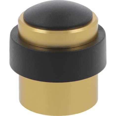 Butée de porte intérieure - 60 mm de hauteur - fixation par vis - vis à bois incluses - avec patin en caoutchouc antidérapant (or) (1/3)