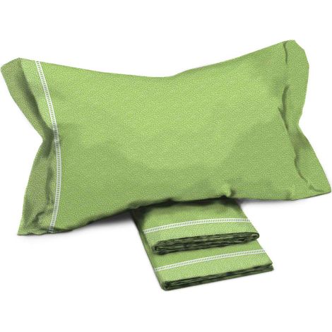 Draps Double Coton MAXI Tex Family - Design Moderne « Time » Couleur Verte (1/4)