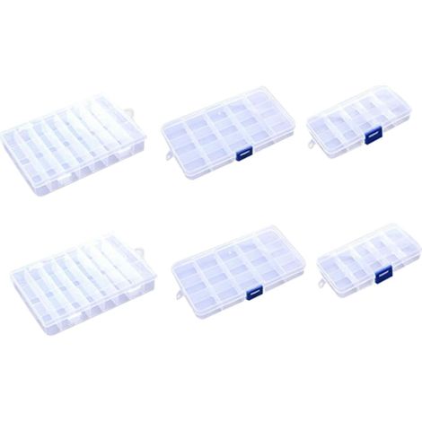 6 Pièces Organisateur Bureau Boîte de Rangement Transparente pour Accessoires pour Bureau Stockage à Domicile (1/5)