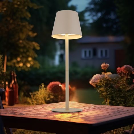 Außenleuchte Tischlampe Akku Tischleuchte Touchdimmer Flaschenaufsatz CCT, sand, USB-C, LED 3W 200Lm warm-kaltweiß, DxH 11,5x36 cm