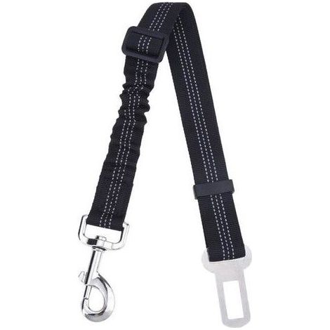 Ceinture de sécurité pour chien - SALUTUYA - Réglable - Nylon - Noir - Amortissante (1/4)