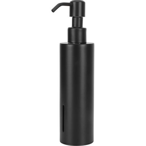 Distributeur de savon noir 200 ml, à poser sur un comptoir, en acier inoxydable 304, pour lotion, shampoing et liquides. (1/5)
