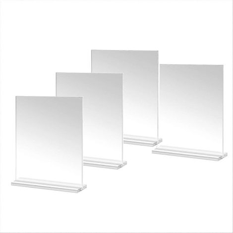 Cadre photo en acrylique, lot de 4 supports pour cadres photo en plastique (1/5)