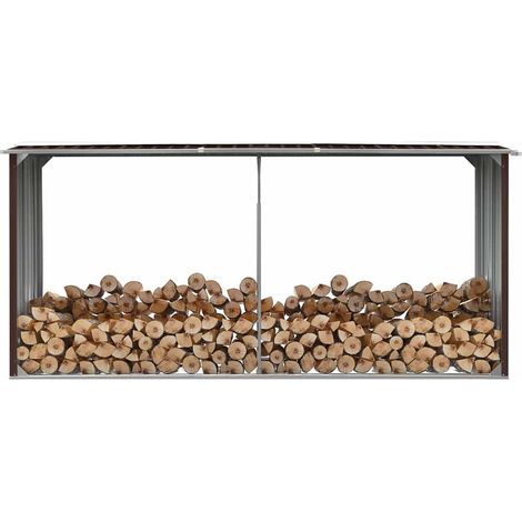 Abri de jardin Cabane de jardin - de bois Acier galvanisé 330x92x153 cm Marron BV396828 - BonneVie (1/5)