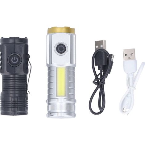 de 2 lampes torches LED rechargeables USB portables haute (1/5)