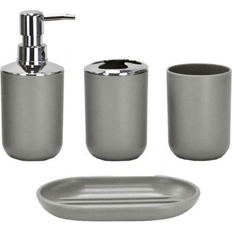 brosse à dents, gobelet, poubelle, flacon de gel hydroalcoolique, brosse de toilette, articles de toilette, kit de salle de bain pour séjour chez l'habitant (1/5)