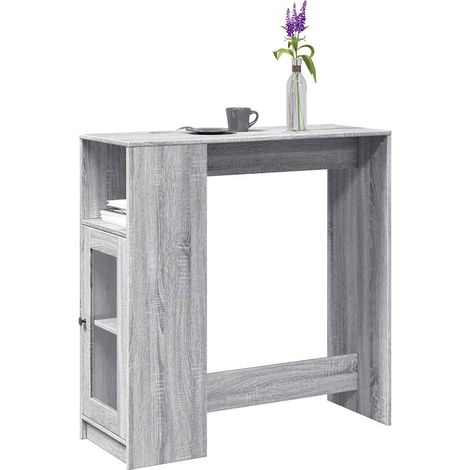 Bartisch mit Regal Grau Sonoma 101x40x103,5 cm Holzwerkstoff