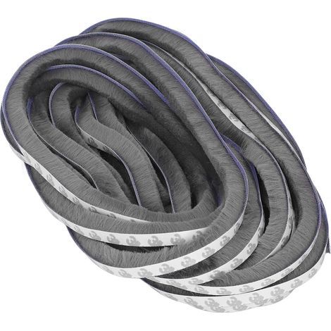 Joint d'étanchéité auto-adhésif pour fenêtres et portes, isolation phonique et coupe-vent, anti-poussière, gris 9 x 15 mm (1/5)