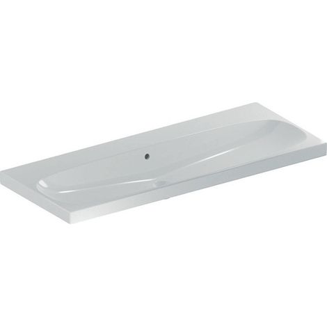 Lavabo Geberit Acanto, sin agujero para grifo, con rebosadero, (1/4)