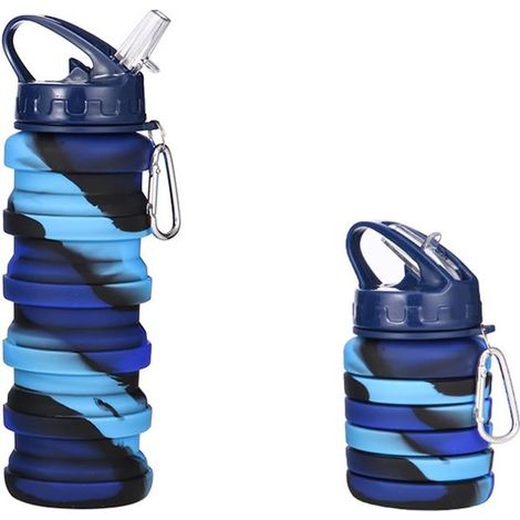 Botella de agua plegable de 500 ml - Libre de BPA - Ideal para viajes y deportes (1/5)