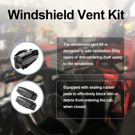 2-teiliges UTV-Windschutzscheiben-Belüftungsset, selbstmontierbares Windschutzscheibenzubehör für hartbeschichtete Polycarbonat-Windschutzscheiben (1/5)