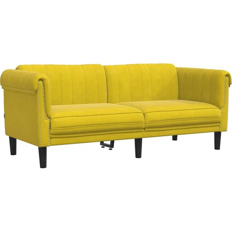 Canapé à 2 places,Sofa pour Salon,Banquette jaune velours CFW862903 (1/5)