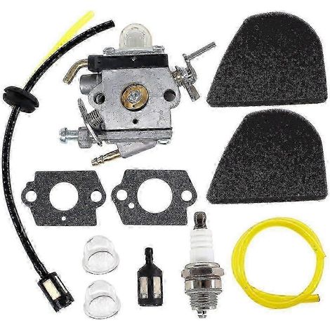 Kit carburateur Husqvarna 545008097 pour débroussailleuse 129C, 129L, 129R, 129LDX, 129RJ et 329L, comprenant filtre à air, durite d'essence et bougie d'allumage. (1/5)