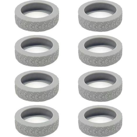 Ensemble de 8 couvre-roues en silicone pour valises, silencieux, antidérapants et résistants aux chutes, adaptés aux valises, valises compatibles et chaises de bureau, etc., pour roues d'un diamètre d (1/5)