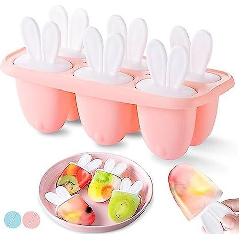 (rose) Moules Crme Glace En Silicone, Moules Popsicle Avec Btonnets, Mini Moules Crme Glace, Moules Popsicle Sorbet Popsicle Bricolage Rutilis (1/5)
