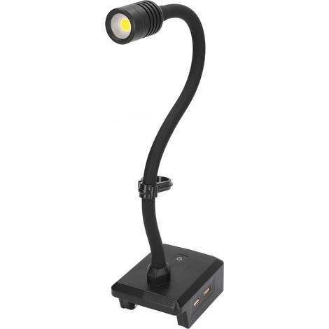 LED-Arbeitsleuchte mit Schwanenhals, kabellos wiederaufladbar, 2 USB-Anschlüsse, 3 einstellbare Helligkeitsstufen, mit Haken. (1/5)