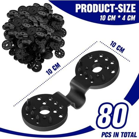Clips De Fixation - Plastique Résistant Aux Intempéries - Pour Toiles D'ombrage Et Bâches - 80 Pièces (1/4)