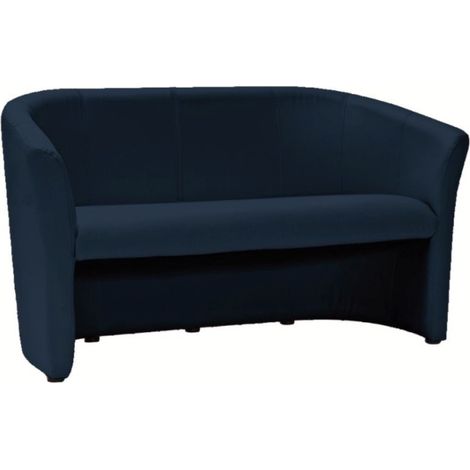 Canapé cabriolet 3 places éco-cuir bleu marine Tisso (1/2)