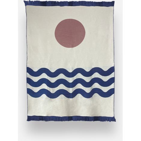 Couverture de surf en coton bleu Baltique (1/4)
