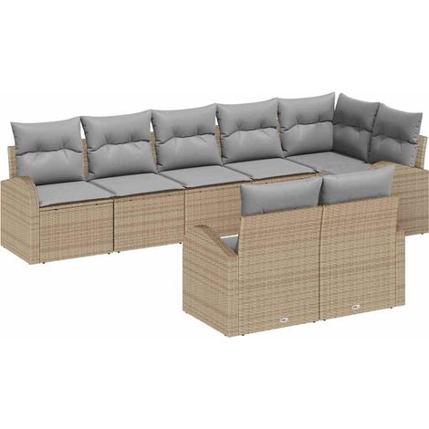 Maison Exclusive - Gartensofa-set 8 pcs Poly-Rattan