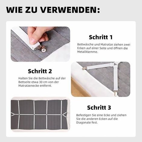 Tendeurs De Draps - Sangles Élastiques Réglables 120 À 250 Cm Avec Clips Métalliques - Pour Matelas Canapé Nappe - Lot De 1 (1/5)