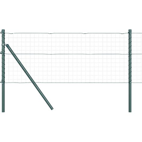Poteaux de clôture 7 pcs Vert Ø32 mm 80 cm Acier galvanisé CFW8866782