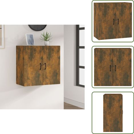The Living Store Mobile Pensile Rovere Fumo 60x31x60 cm Legno Multistrato - Mobile da parete