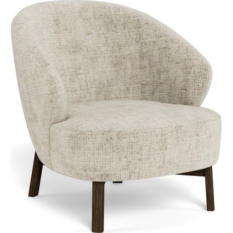 Sillón Norsica 1064, Beige + Roble oscuro, 78x78x78cm, Tapiz, Patas: Madera, 0