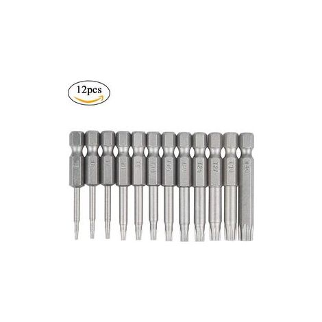 3 sets de 12 embouts creux 50 mm S2 – Clé Torx femelle 1/4″ hex – Visseuse à choc pour vissage sécurisé (1/5)