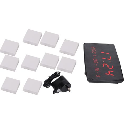 Lot de 2 boutons d'appel pour système de surveillance senior, design stable, volume réglable, 110-240V, adapté hôtel-bar (1/5)
