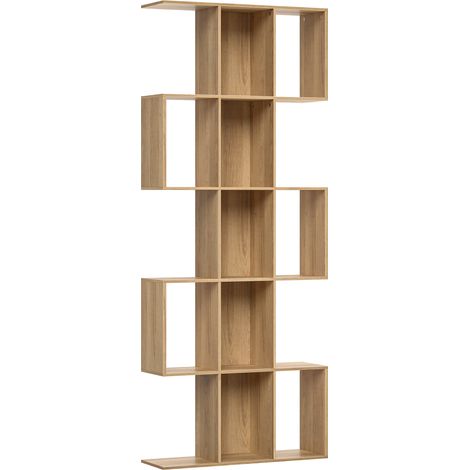 Bibliothèque Falwyn 5 Étagères Design Élégante Rangement Vertical Chêne Clair 80x24x200cm (1/5)