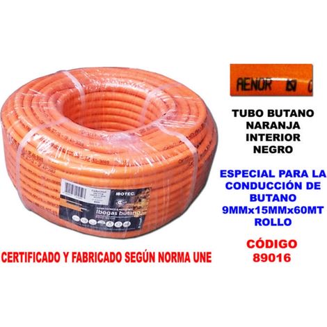 Tube butane orange 9 mm x 15 mm x 60 mètres en rouleau