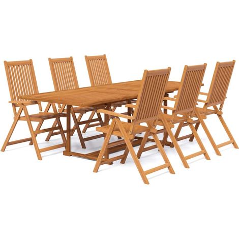 Maison Exclusive - Set Mobili da Pranzo per Giardino 7 pz Legno Massello di Acacia 160-240 cm (1/5)