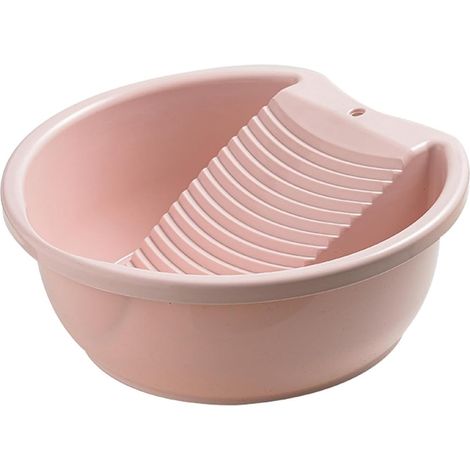 Waschbecken im Waschbrettstil: ein leichtes Wäscheprodukt, geeignet zum Waschen von Hemden, Hosen und Blusen (rosa). (1/5)