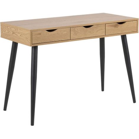 Nete Schreibtisch mit 3 Schubladen aus Wildeiche Dekor.